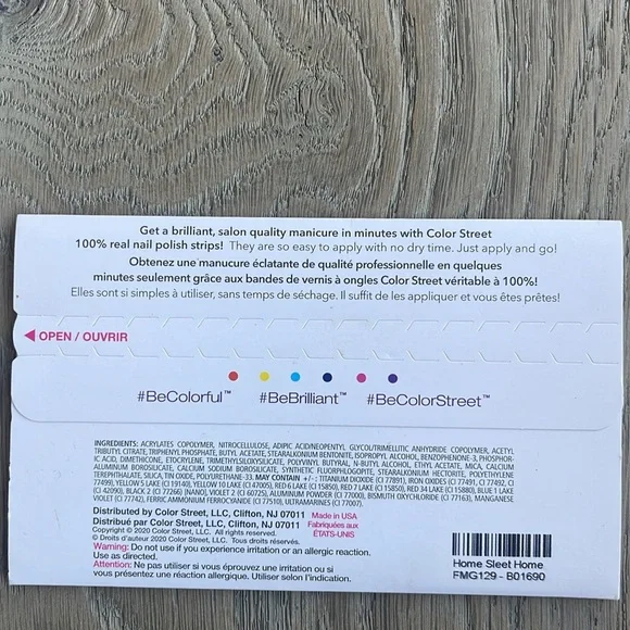 Color Street Silver White Sparkles Home Sleet Home Real Nail Polish Strips 2/$18 - Picture 6 of 7